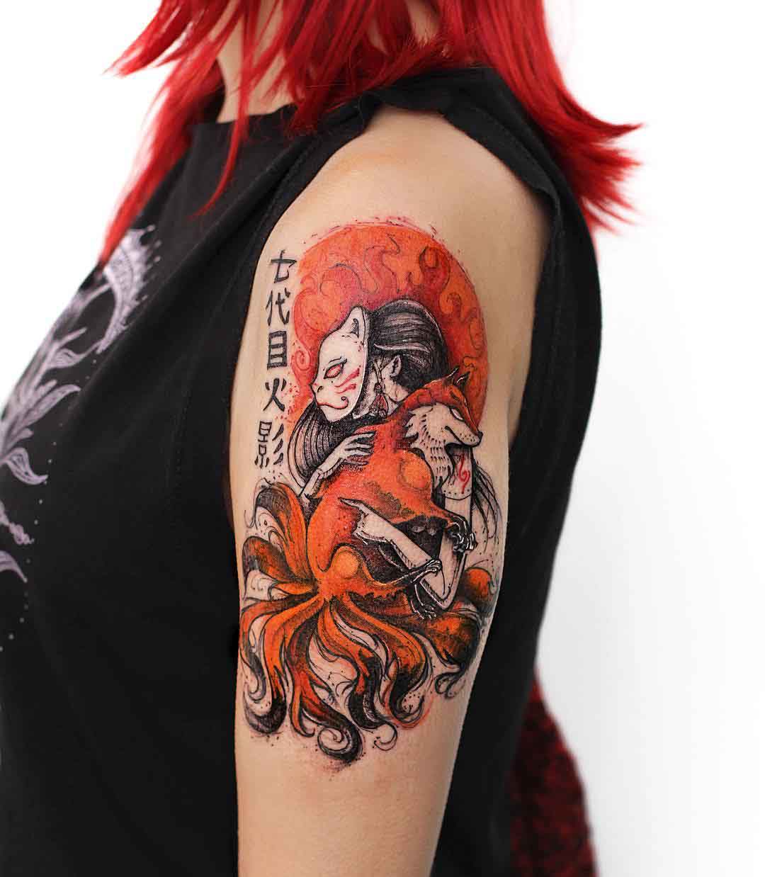 shoulder tattoo Kitsune